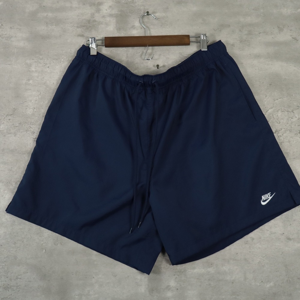 Nike Swim Shorts Volley XL Navy Blue Sport Embroidered Logo Drawstring Mens